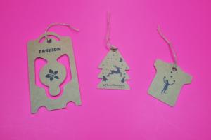 Quality kraft paper hang tag art paper tag customize shape size and any color wholesale