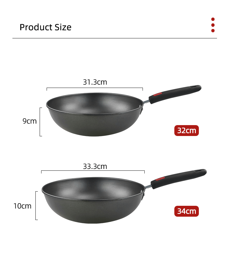 Amazon Hot Selling Cooking Kitchen Metal Pan Cookware Wok Pan Cast Iron Non-stick Induction Frying Pan