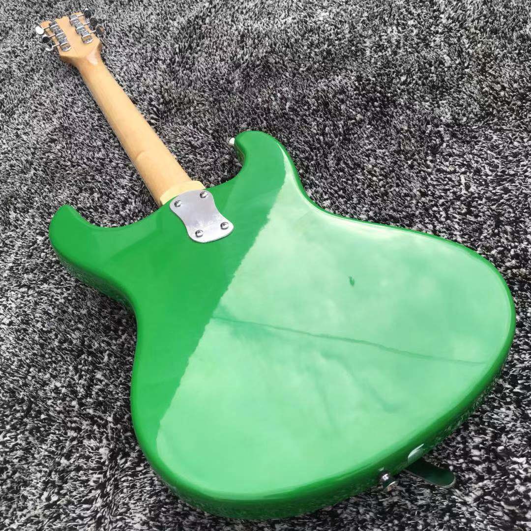 Custom Mosrite Style Electric Guitar with Tremolo in Green