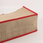Eco 100% Reusable Shopping Storage Red Handle Jute Tote Bags