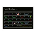 Printable Magnetic Calendar Planner Black Magnetic Fridge Monthly Planner