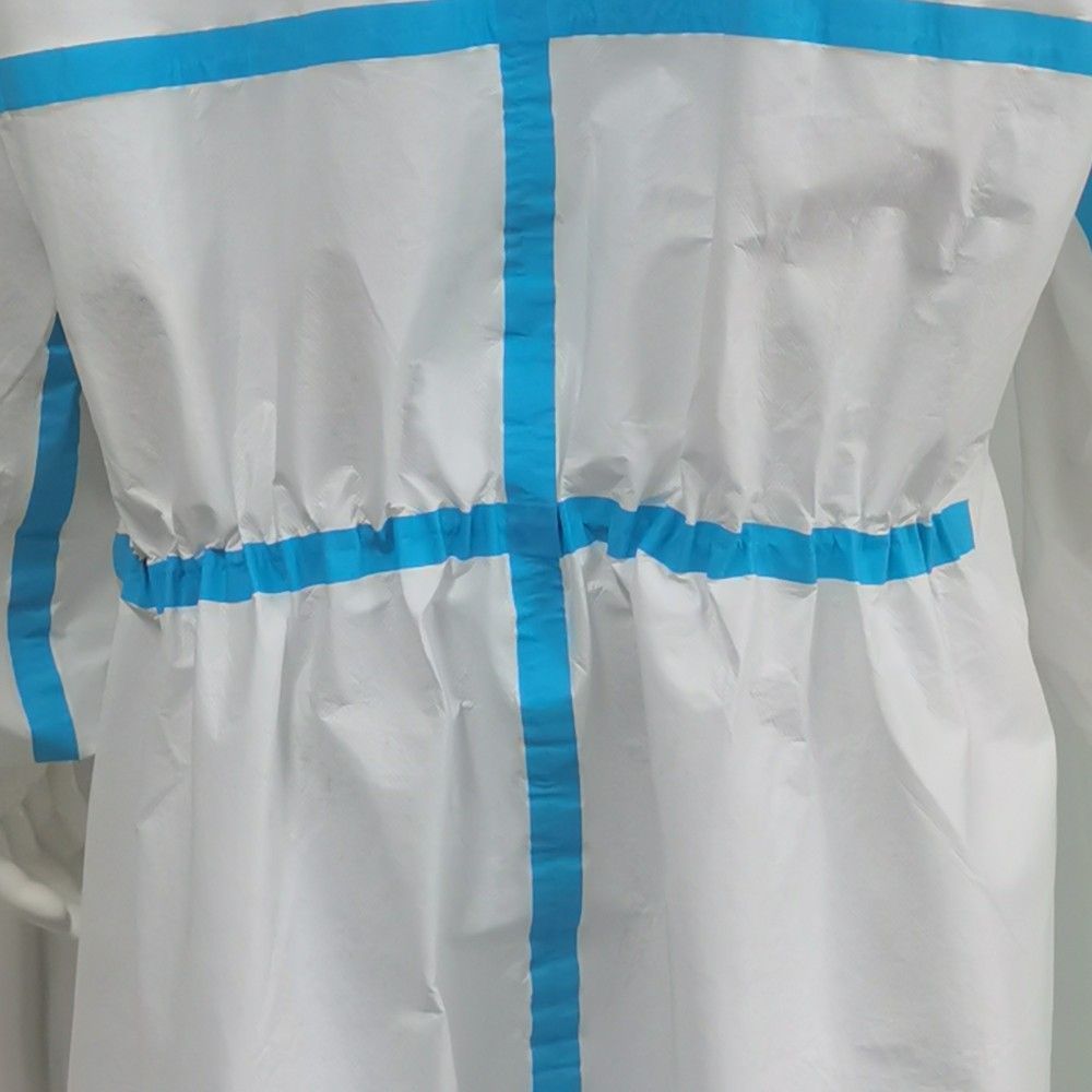 En14126 CE Disposable White Microporous Hooded Nonwoven Coverall