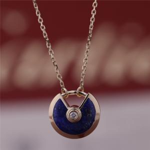 Quality Xs Model Yellow Gold Amulette De Necklace With Lapis Lazuli Diamond wholesale