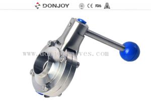 Quality Donjoy weld sanitary butterfly valve with pull handle wholesale
