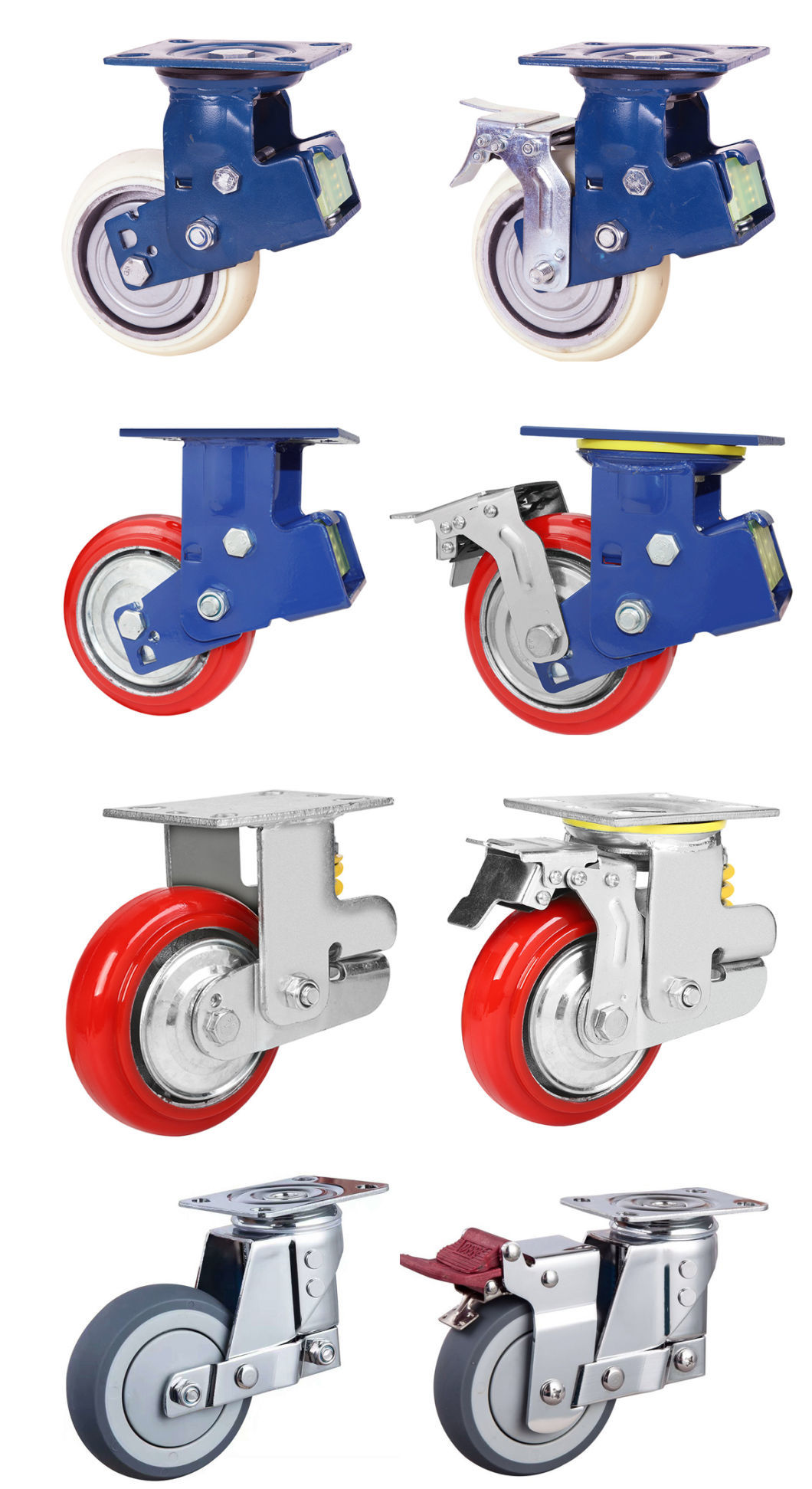 5 Inch Fixed Shock Absorption Medium Duty Shock Absorber Caster and Wheel