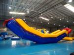 Durable PVC Tarpaulin Long Inflatable Water Slide For Seaside