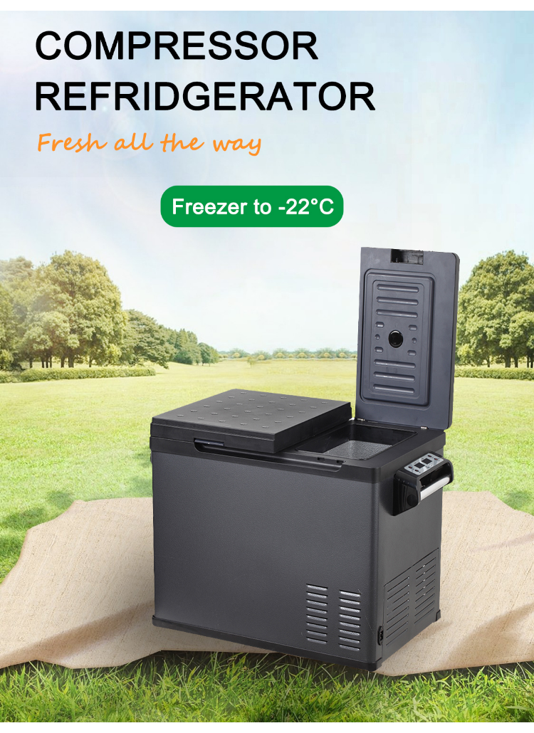 24L Portable Cooling Electric Car Cooler Box Refrigerator Fridge for 12V 220V AC DC