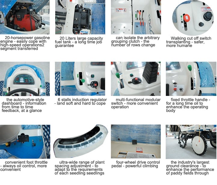 Riding type high speed rice transplanter PD60,