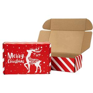Quality Kraft Mailer Christmas Gift Packaging Corrugated Paper Rectangle For Socks Scarf wholesale