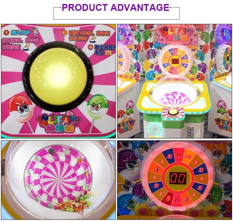 Lollipop Arcade Pusher Candy Gift Vending Machine For Amusement Park / Museum