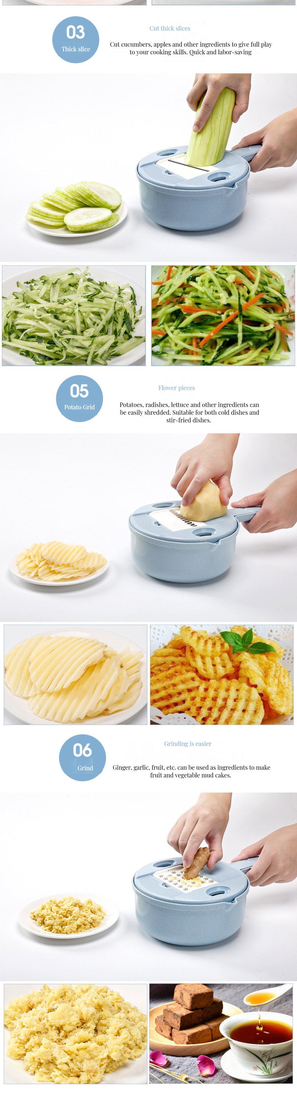 Hand Vegetable Slicer Smart Multifunctional Fruit Cutter Kitchen Tools Bowl Shape Good