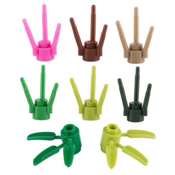 2000pcs plastic green plant construction toy flower building block flower stem