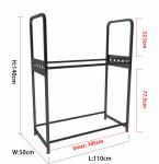Two Tiers Tire Stacking Rack Shop Truck Motorcycle Car Tire Stand With Wheels