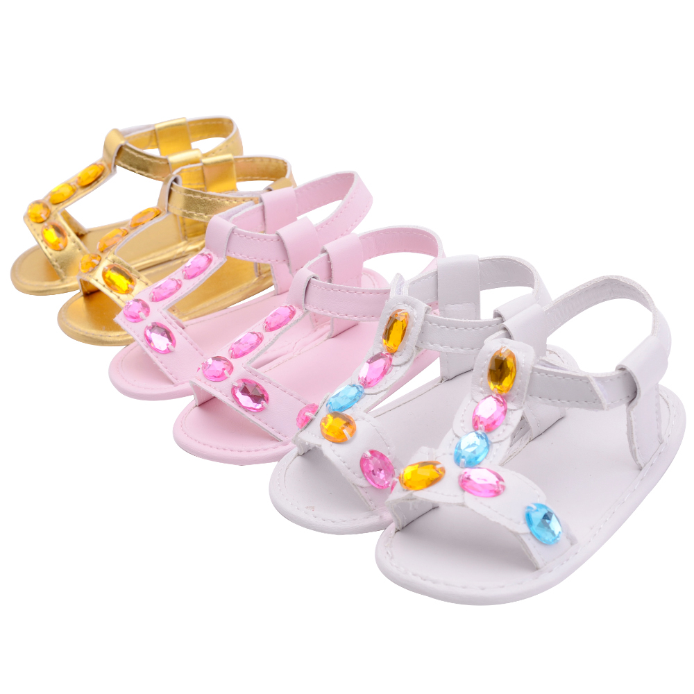 Wholesale PU Leather upper Anti-slip sandals 0-2 years girl Princess toddler girl sandals