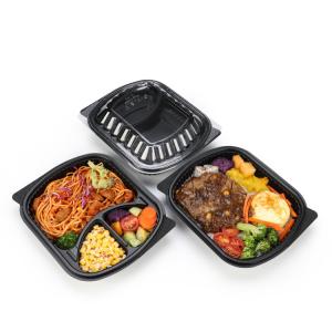 Quality Meal Prep 2 Compartment Microwavable Plastic Take Away Box With Lid wholesale