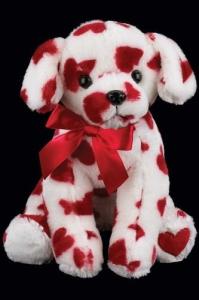 Quality 25cm Valentines Day Soft Dog With Red Heart Stuffed Push Toys For Gifts wholesale