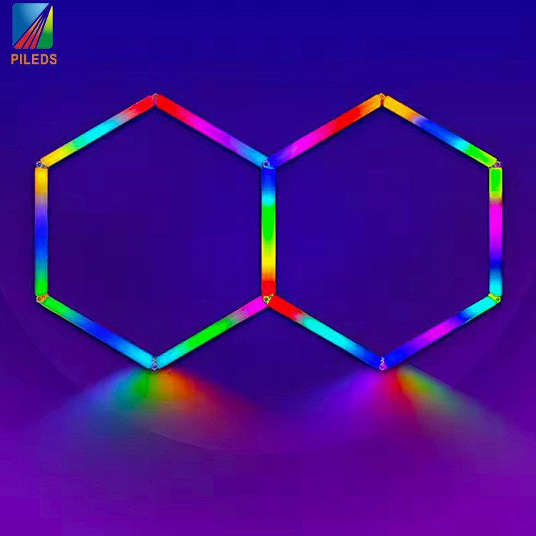 Custom Club Bar Hexagonal Lighting Led Garage Light Workshop Working Rgb 5 Cell Cellular Light Led Pixel Bar Tube