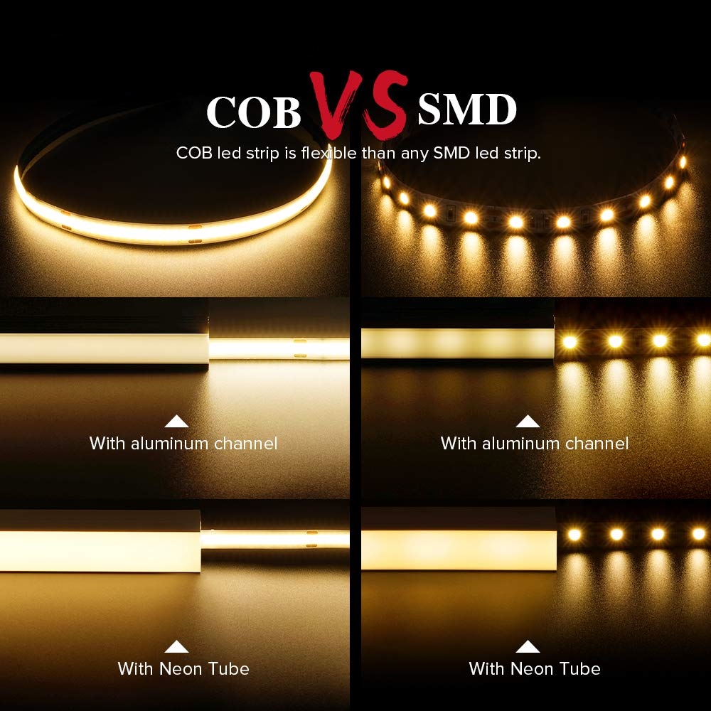 12V 24V LED COB Strip Light Single Colour Flexible 3000K 4000K 6500K