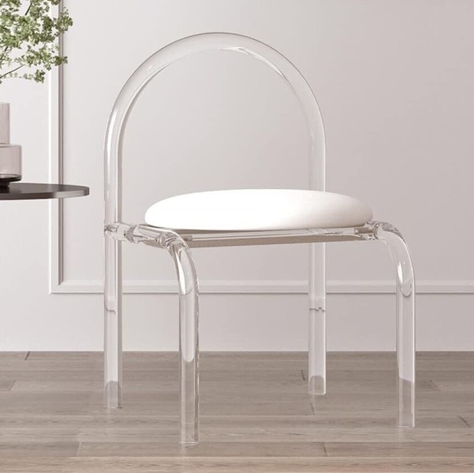 Modern Custom Acrylic Furniture acrylic dressing table chair 43X45X73cm For Bedroom