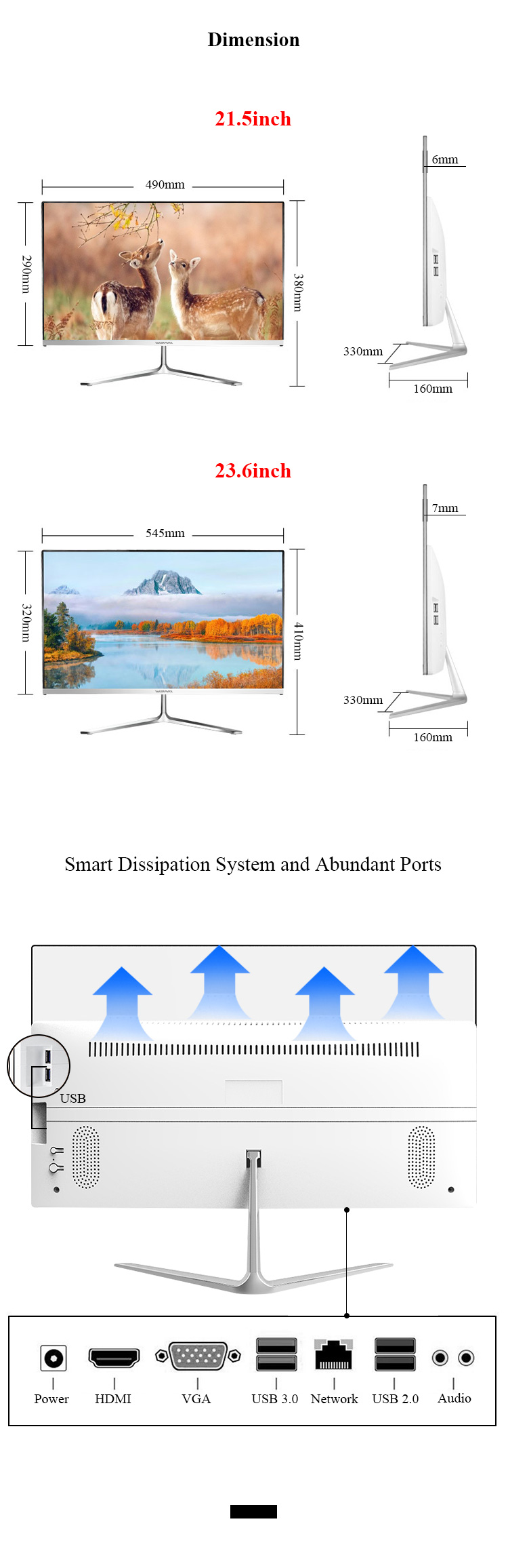 23.8 Inch Dedicated Card Curved Screen Desktop All in One PC Gaming with Intel Core I5