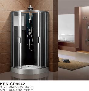 Quality Circle Quadrant Shower Cabin with grey acrylic tray chrome aluminium wholesale