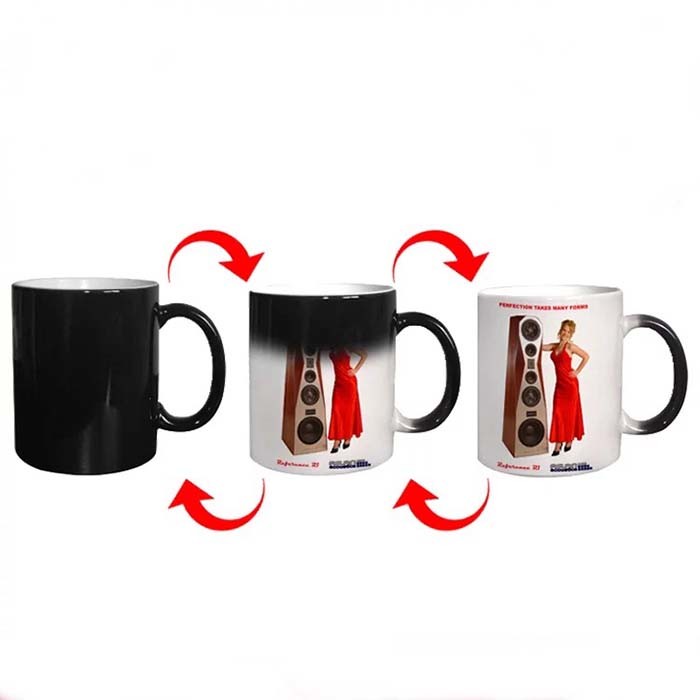 11oz Ceramic Mug Sublimation Color Changing Mug With Heart Handle For Sublimation Printing