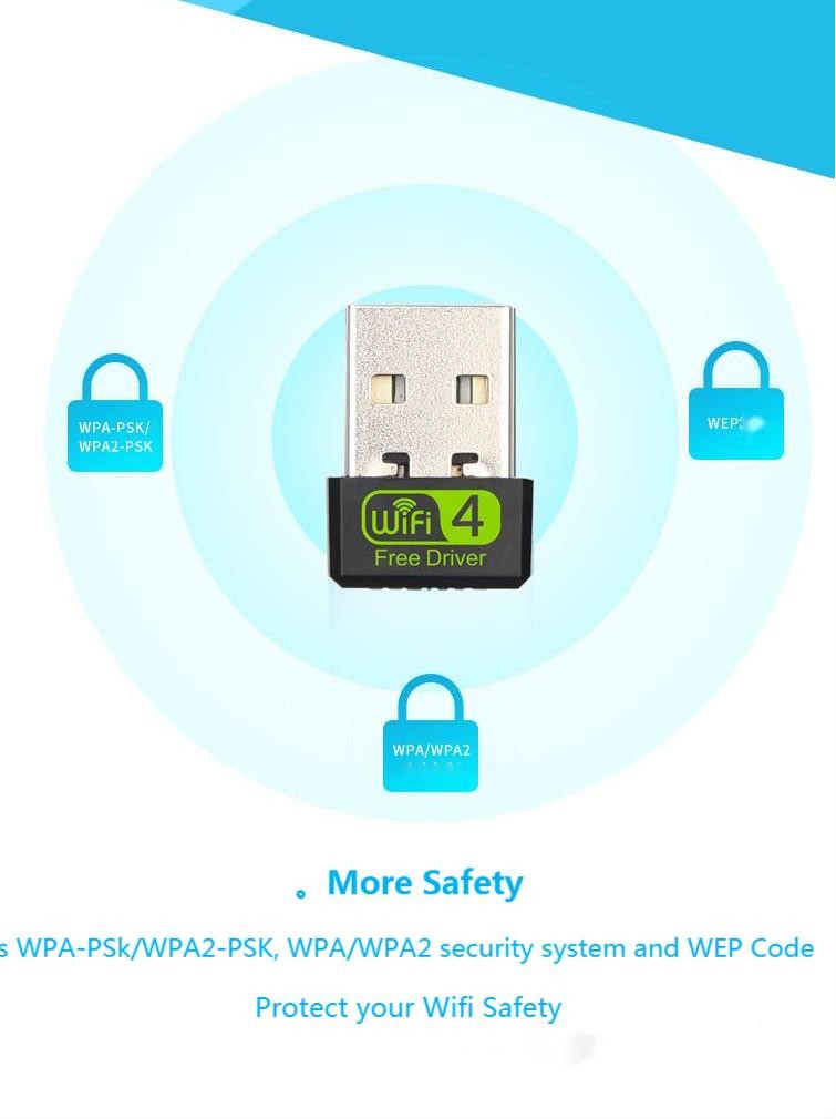 802.11 A USB Wireless Dongle Free Driver 150mbps Wireless Usb Adapter