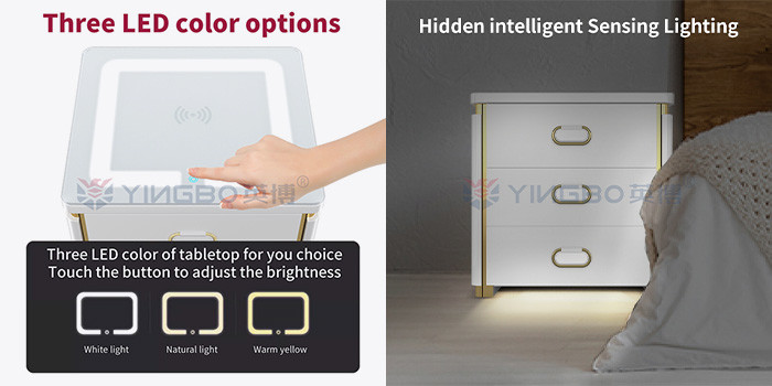 H510mm Smart Fingerprint lock Night Table Safe Box For Home Security