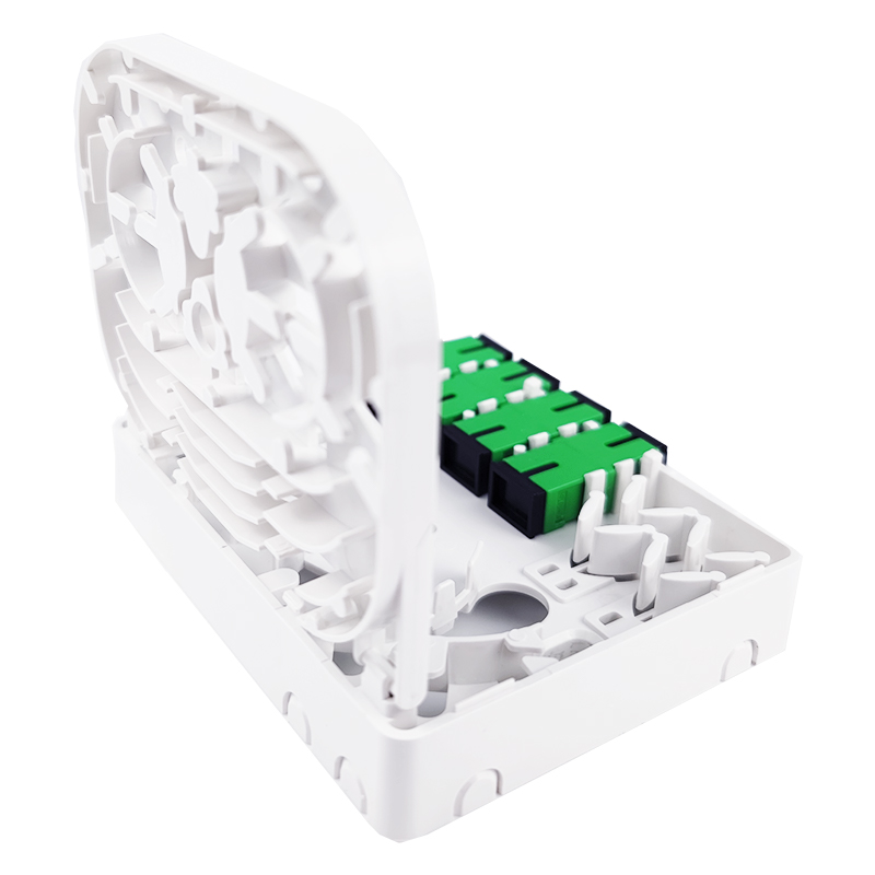 SC/APC Gray 4 Cores Plastic Fiber Optic Faceplate Socket Panel for Indoor Network FTTH