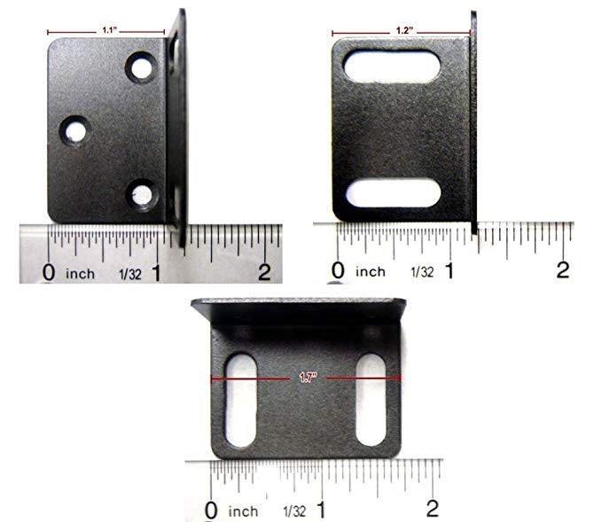 1U Rack Mounting Ears With Screws for Single-side Bracket Structure in Black 19 Inch