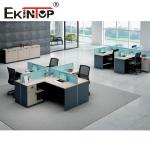 Foldable 2 4 6 Person Office Workstation Desk Revolving E1 Wood Material ODM