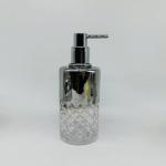 Glass bathroom accessories round shape with Ion plate and diamone pattern luxury