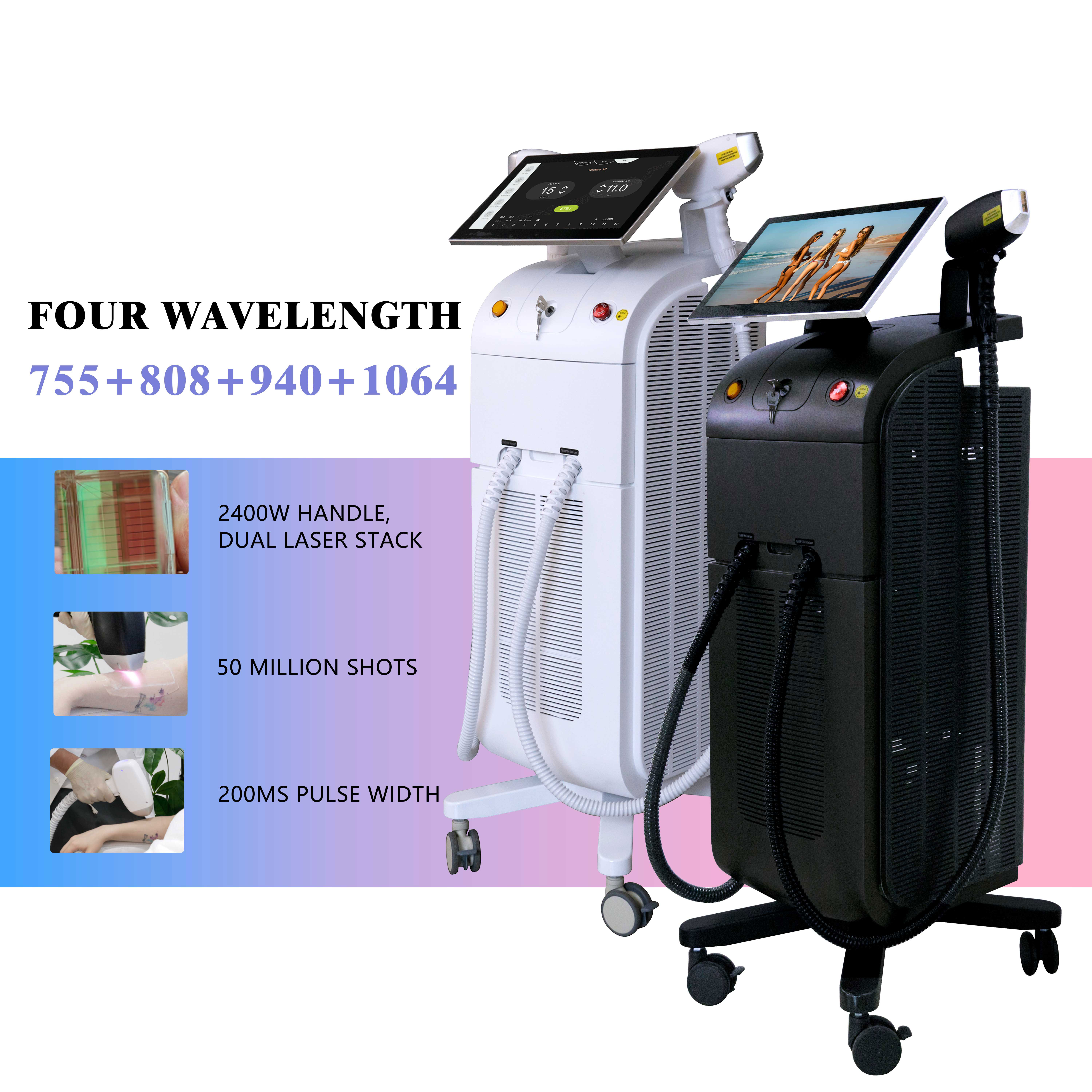 808 Diode Laser Hair Removal Machine Professional Stationary Style With Compressor Cooling