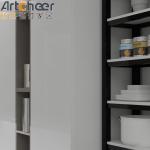 Smart Luxury Style Furniture White Island Set Melamine Modular Lacquer Kitchen