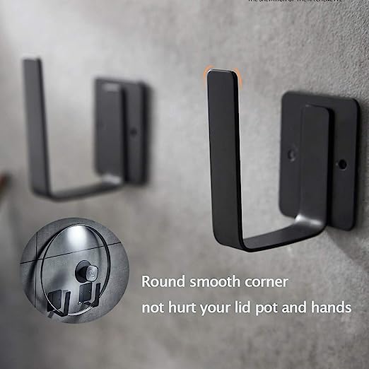 Non-folding Rack Stainless Steel Wall Mounted Pot Lid Holder for Kitchen Organization