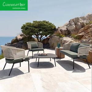 Quality Modern Furniture Fabric and Design Luxury Rattan Outdoor Rope Recliner Sofa Set for Hotel Restaurant Banquet Home or Coffee wholesale