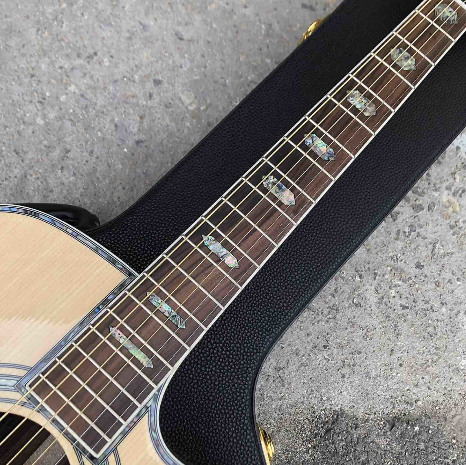 Classical Acoustic Guitar Grand Cutaway 41" Solid Spruce Top Rosewood back&side 301 EQ Abalone Binding