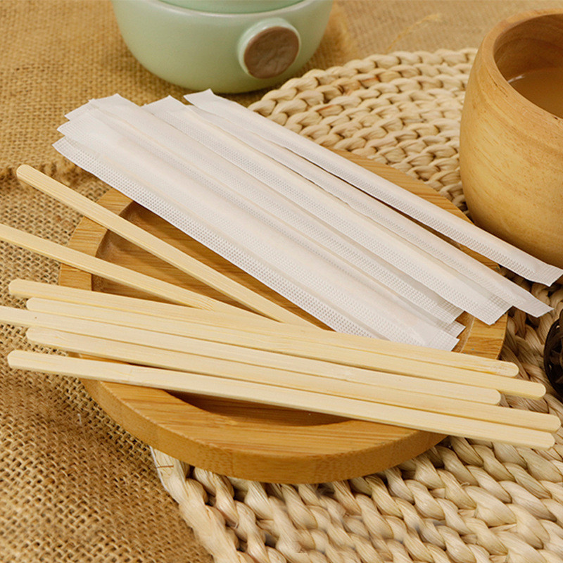 110x5x2mm Thick Bamboo Stirrer Sticks Wrapped Coffee Stirrers