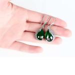 Thai Sterling Silver Green Chalcedony Drop Retro Earrings (E170619GREEN)