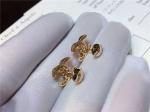 Logo Earrings in 18K White Gold Pave Diamonds Fashion Lady Jewelry Global