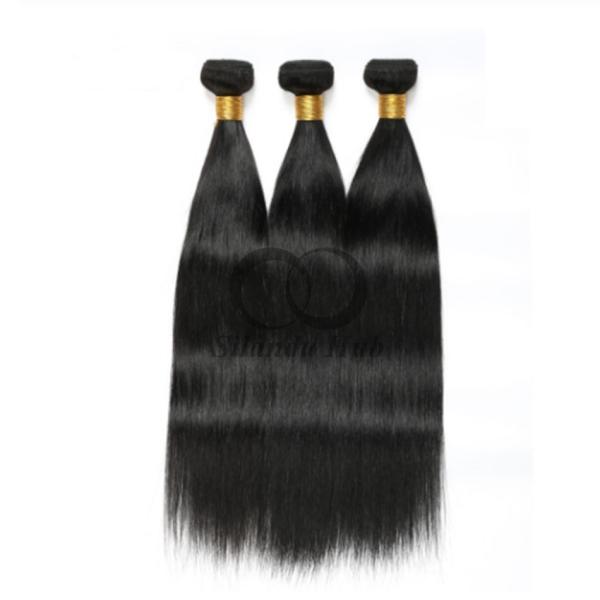 Natural Black Straight Remy Human Hair Bundles Sew In Weave Bundles Brazilian