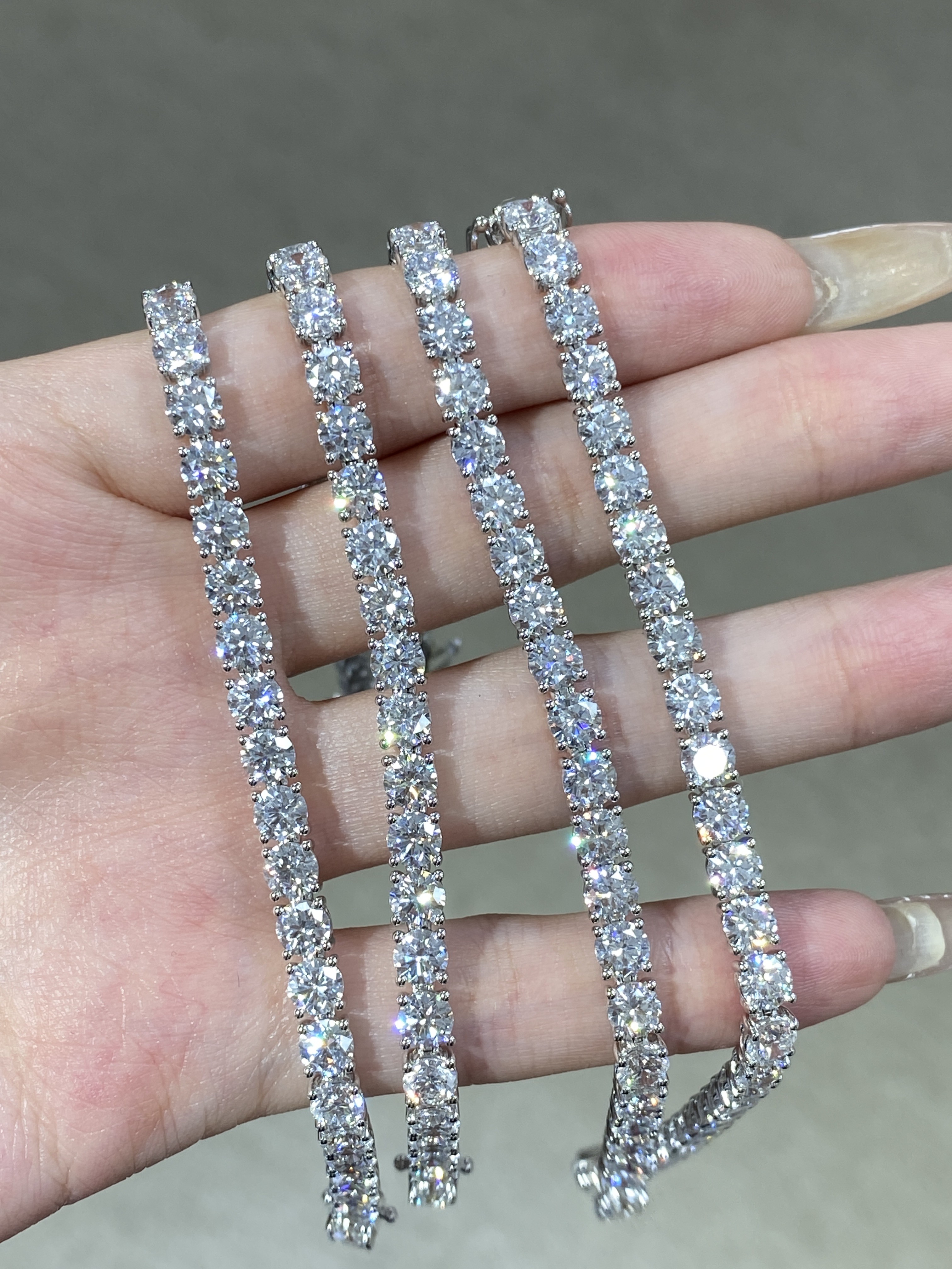 Synthetic Lab Grown Diamond Bracelet Custom Jewelry Tennis Bracelet