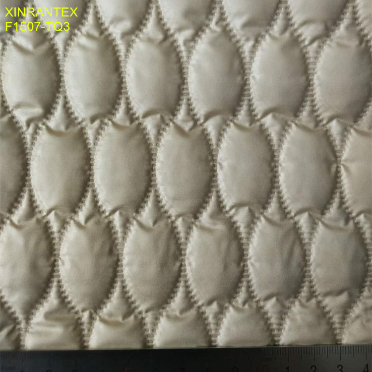 F6059 ultrasonic embossing laminating 100% polyester termo qualiting fabric for winter heavy downcoat