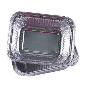 Quality 260ml Small Aluminium Take Away Containers Baking Disposable Aluminium Foil Food Tray With Lid wholesale