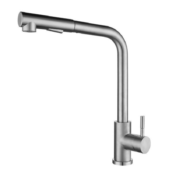 Brushed Retractable Stainless Steel Dish Wash Tap Corrosion Resistance Long