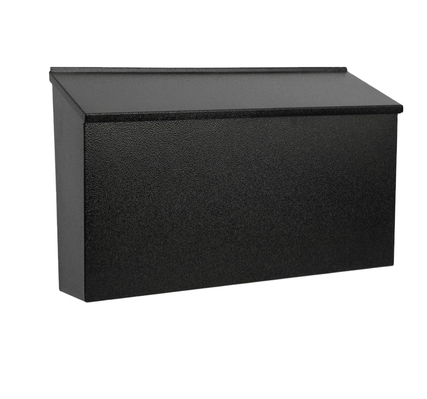 Professional Medium Capacity Heavy Duty Steel Black Wall Mount Mailbox 0.8mm Thick