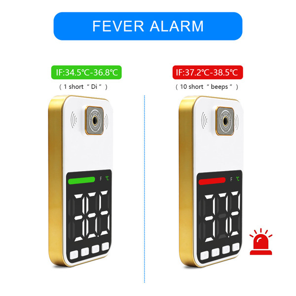 Wall Mounted Non Contact Infrared Thermometer LED Display With Fever Alarm