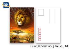 Quality Lion Pattern 3D Lenticular Postcards 3D Souvenir For Tourist Promotion Gift wholesale