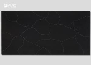 Quality Black Color Marquina Quartz Slab With Solid Non Porous Surface Non Scratched wholesale