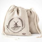 Natural Reusable Food Safe Linen Bread Drawstring Storage Bag